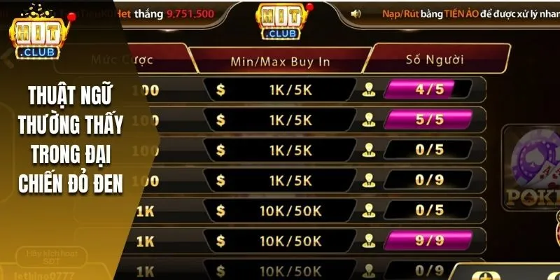 Thuật ngữ thường thấy trong đại chiến đỏ đen