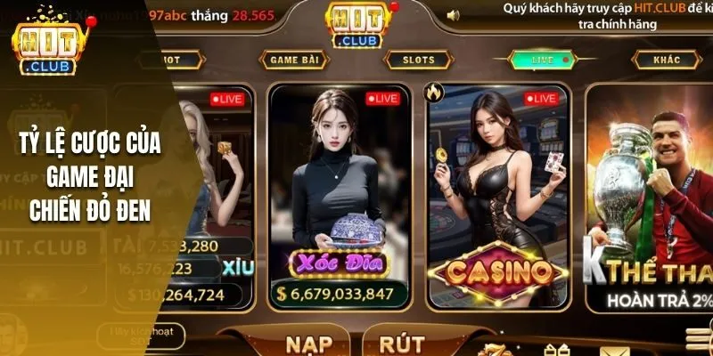 Tỷ lệ cược của game đại chiến đỏ đen